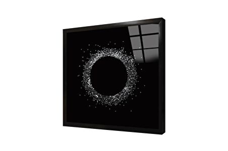 Siyah Gümüş Halka Çerçeveli Cam Tablo