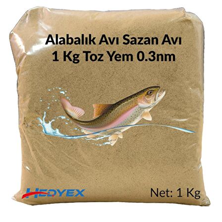 Hedyex 0.3nm Alabalık Avı Toz Yem 1Kg Sazan Alabalık için Toz Yem