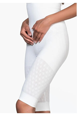 Beyaz Yüksek Bel Double Uzun Paçalı Korse Yeni Sezon