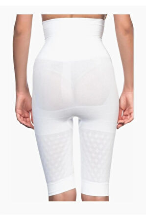 Beyaz Yüksek Bel Double Uzun Paçalı Korse Yeni Sezon