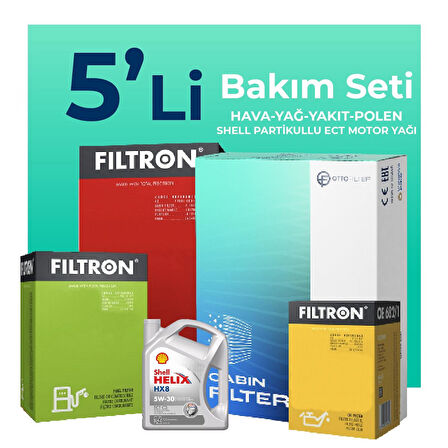 Filtron Fiat Albea 1.3 Dizel Filtre Bakım Seti Shell Motor Yağlı (2002-2012) 5 Li
