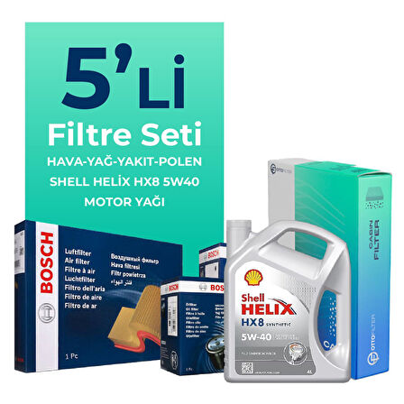 Bosch Fiat Idea 1.3 Dizel Filtre Bakım Seti Shell Motor Yağlı (2004-2010) 5 Li