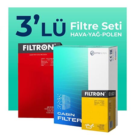 Filtron Audi A3 35 TFSI 1.5 TFSI Filtron Filtre Bakım Seti 150 HP (2020-2023) 3 lü