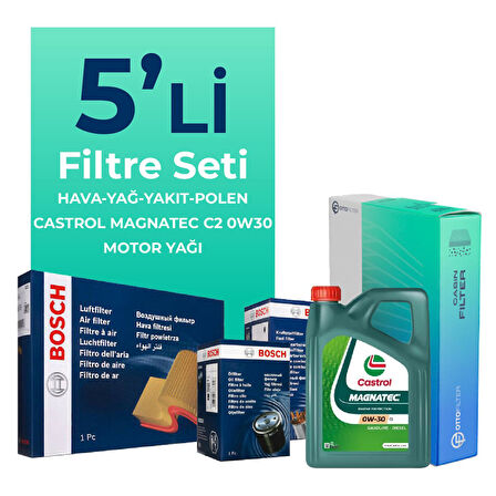 BOSCH Opel Grandland 1.6 Dizel Filtre Bakım Seti Castrol Motor Yağlı (2017-2024) 5 Li