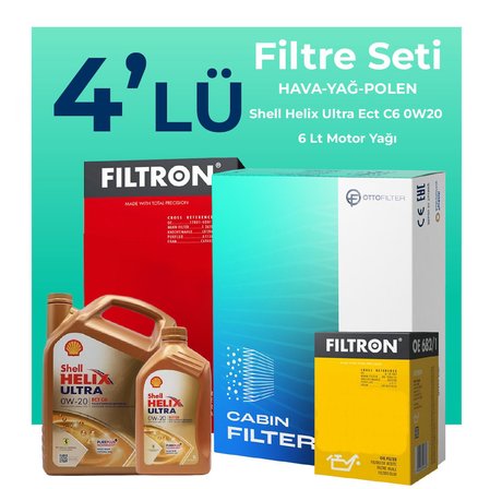 Filtron Ford Kuga 1.5 Dizel Manuel Filtre Bakım Seti Shell Motor Yağlı (2019-2023) 4 Lü