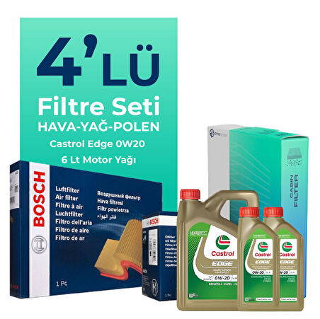 BOSCH Ford Focus 1.5 Dizel Otomatik Filtre Bakım Seti Castrol Motor Yağlı (2018-2024) 4 Lü