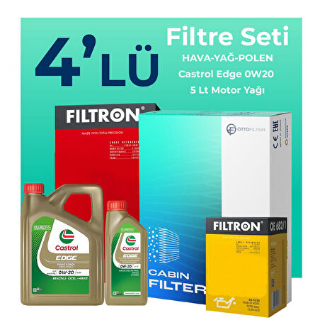 Filtron Seat Leon 1.5 TSi Filtre Bakım Seti Castrol Motor Yağlı (2020-2024) 4 Lü