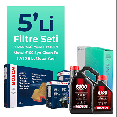 BOSCH Fiat Ducato 2.2 Dizel Filtre Bakım Seti Motul Motor Yağlı (2006-2012) 5 Li