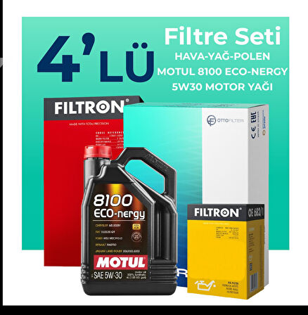 Filtron Ford Fiesta 1.4 Dizel Filtre Bakım Seti Motul Motor Yağlı  (2002-2008) 4 Lü