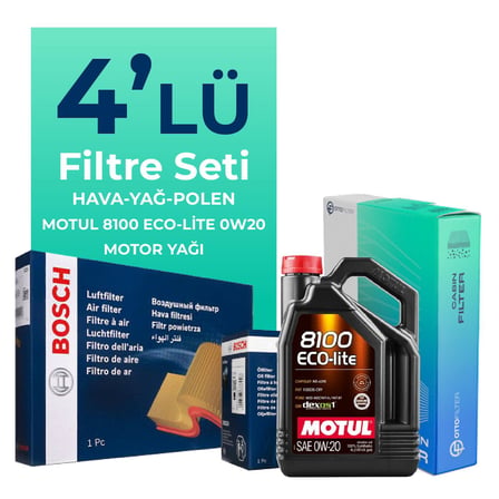 BOSCH Ford Kuga 1.6 Benzin Filtre Bakım Seti Motul Motor Yağlı (2013-2017) 4 Lü