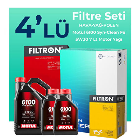 Filtron Renault Latitude 2.0 Dizel Filtre Bakım Seti Motul Motor Yağlı (2010-2015) 4 Lü