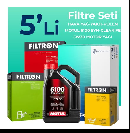 Filtron Skoda Kamiq 1.6 Dizel Filtre Bakım Seti Motul Motor Yağlı (2020-2022) 5 Li