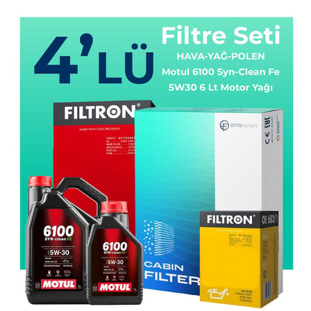 Filtron Subaru Outback 3.0 Filtre Bakım Seti Motul Motor Yağlı (2003-2010) 4 Lü