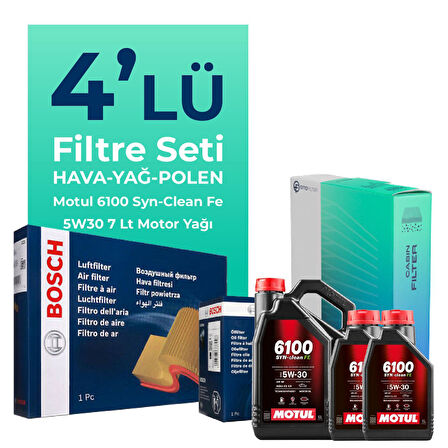 BOSCH Toyota Hilux 3.0 Filtre Bakım Seti Motul Motor Yağlı (2006-2015) 4 Lü