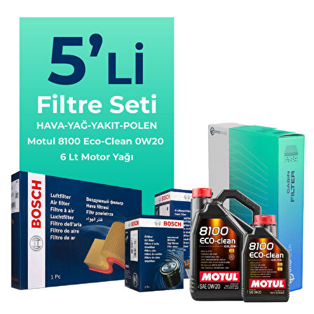BOSCH Ford Focus 1.5 Dizel Manuel Filtre Bakım Seti Motul Motor Yağlı (2018-2024) 5 Li