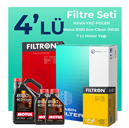 Filtron Range Rover Sport 2.0 Benzinli Filtre Bakım Seti Motul Motor Yağlı (2017-2023) 4 Lü