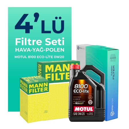 MANN Hyundai i20 1.4 Benzin Filtre Bakım Seti Motul Motor Yağlı (2020-2024) 4 Lü