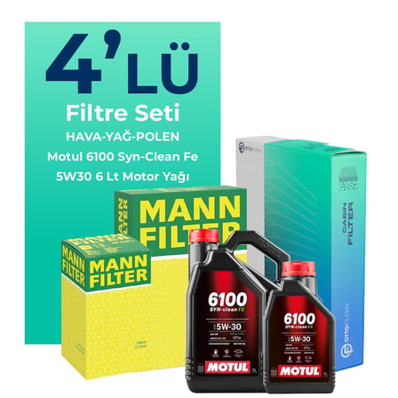 MANN Hyundai Santa FE 2.2 Dizel Filtre Bakım Seti Motul Motor Yağlı (2009-2013) 4 Lü