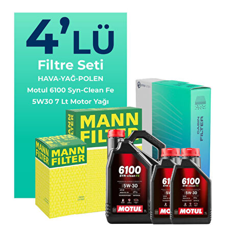 MANN Amarok 2.0 Dizel Filtre Bakım Seti Motul Motor Yağlı (2010-2017) 4 Lü