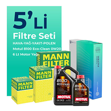 MANN Ford Kuga 1.5 Dizel Manuel Filtre Bakım Seti Motul Motor Yağlı (2019-2023) 5 Li