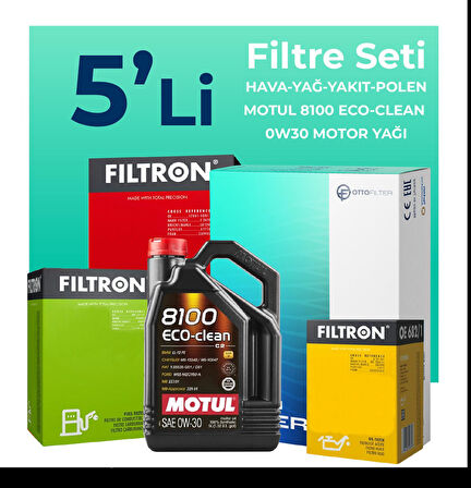 Filtron Fiat Fiorino 1.3 Dizel Filtre Bakım Seti Motul Motor Yağlı EURO 6 (2015-2024) 5 Li