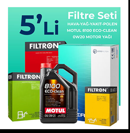 Filtron Alfa Romeo Tonale 1.6 Dizel Filtre Bakım Seti Motul Motor Yağlı (2022-2024) 5 Li