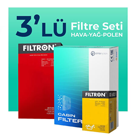 Filtron Dacia Sandero 1.0 Benzinli Filtre Bakım Seti (2021-2025) 3 Lü