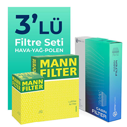 MANN Ford Courier 1.0 EcoBoost Filtre Bakım Seti (2024-2025) 3 Lü