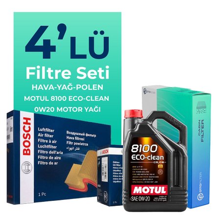 Bosch Nissan Qashqai 1.5 Hybrid Filtre Bakım Seti Motul Motor Yağlı (2022-2025) 4 Lü