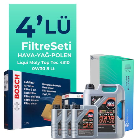BOSCH Citroen Jumper 2.0 BlueHDi Dizel Filtre Bakım Seti Liqui Moly Motor Yağlı (2015-2020) 4 Lü