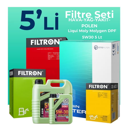 Filtron Hyundai Accent Blue 1.6 Dizel Filtre Bakım Seti Liqui Moly Motor Yağlı (2011-2019) 5 Li