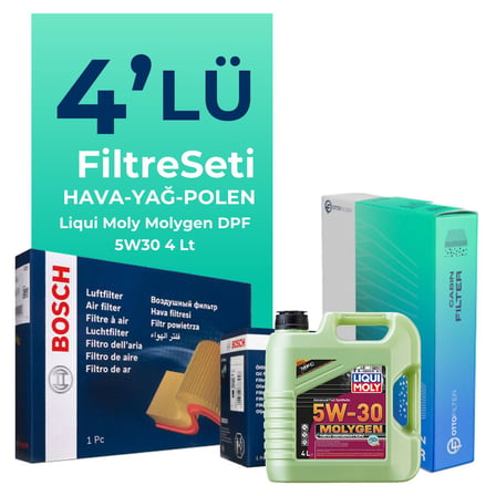 Bosch Hyundai Getz 1.4 Benzin Filtre Bakım Seti Liqui Moly Motor Yağlı (2005-2011) 4 Lü
