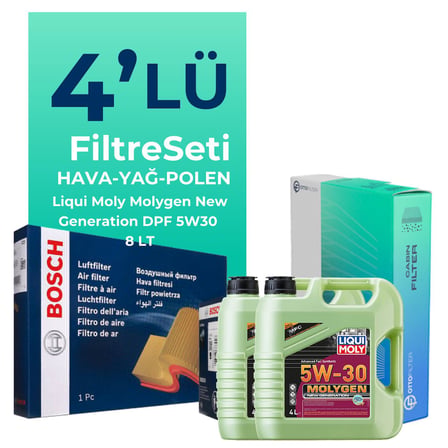 BOSCH Kia Sorento 2.5 Dizel Filtre Bakım Seti Liqui Moly Motor Yağlı (2006-2011) 4 Lü