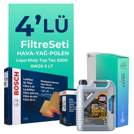 BOSCH Skoda Kamiq 1.5 TSi Filtre Bakım Seti Liqui Moly Motor Yağlı (2020-2024) 4 Lü