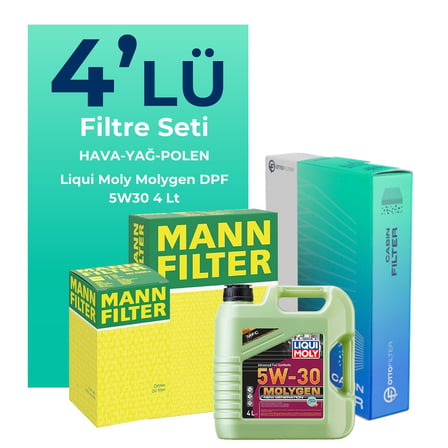 Mann Dacia Sandero 1.2 Benzinli Filtre Bakım Seti Liqui Moly Motor Yağlı (2012-2016) 4 Lü