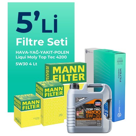 MANN Fiat Fiorino 1.3 Dizel Filtre Bakım Seti Liqui Moly Motor Yağlı EURO 4 (2007-2016) 5 Li