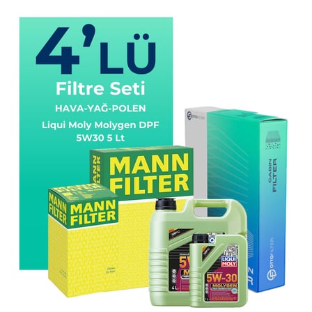 MANN Opel Insignia 1.6 Turbo Filtre Bakım Seti Liqui Moly Motor Yağlı (2009-2016) 4 Lü