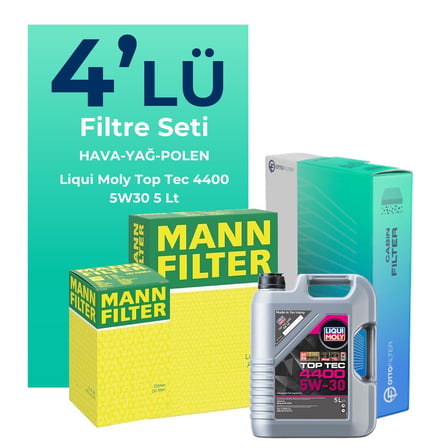 MANN Renault Grand Scenic 1.5 Dizel Filtre Bakım Seti Liqui Moly Motor Yağlı (2009-2016) 4 Lü
