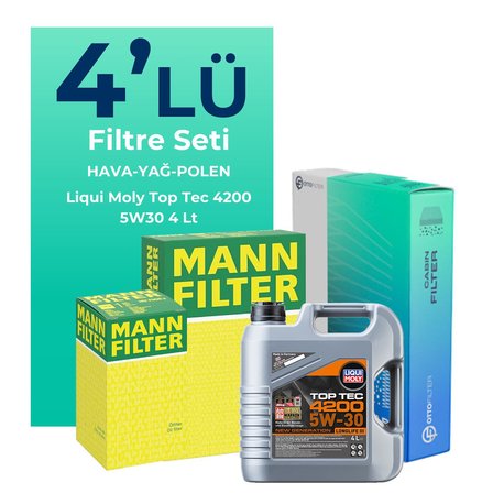 MANN Seat İbiza 1.2 TSi Filtre Bakım Seti Liqui Moly Motor Yağlı (2011-2015) 4 Lü