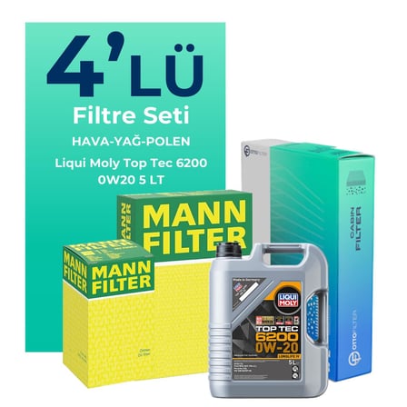 MANN Seat Leon 1.5 TSi Filtre Bakım Seti Liqui Moly Motor Yağlı (2018-2022) 4 Lü