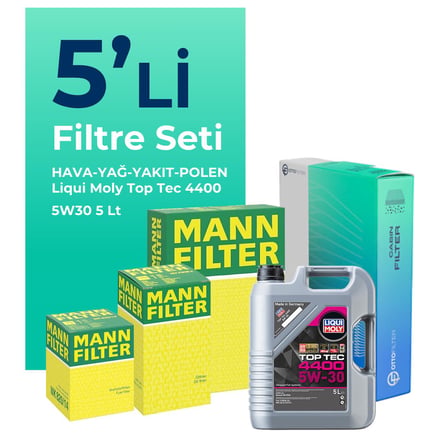MANN Renault Megane 2 1.5 Dizel Filtre Bakım Seti Liqui Moly Motor Yağlı (2002-2010) 5 Li