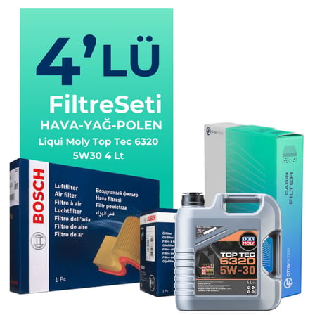 BOSCH Fiat Doblo 1.5 Dizel Filtre Bakım Seti Liqui Moly Motor Yağlı (2023-2025) 4 Lü