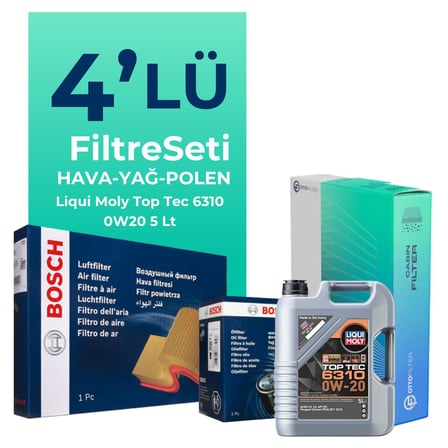 BOSCH Jeep Renegade 1.5 Hybrid Filtre Bakım Seti Liqui Moly Motor Yağlı (2023-2024) 4 Lü