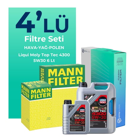 MANN Nissan Qashqai 1.3 Benzin Filtre Bakım Seti Liqui Moly Motor Yağlı (2021-2025) 4 Lü