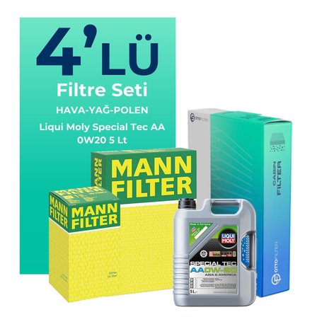 MANN Subaru XV 1.6 Filtre Bakım Seti Liqui Moly Motor Yağlı (2017-2024) 4 Lü