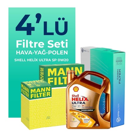 Mann Filter Cupra Terramar 1.5 Benzinli Filtre Bakım Seti Shell Motor Yağlı (2024-2026) 4 Lü