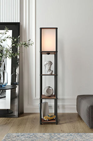 Ravilo Sakura Raflı Lambader Ceviz, 1. Sınıf MDF ve PVC Başlık