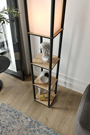 Ravilo Sakura Raflı Lambader Meşe, 1. Sınıf MDF ve PVC Başlık