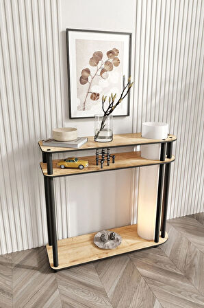 Ravilo Caprio Dresuar Dekoratif Raflı Lambader Meşe