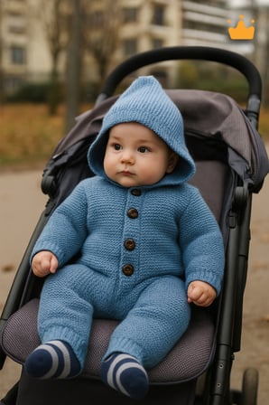 Triko İçi Velsoft Kışlık Kalın Kız Erkek Bebek Tulum Gül Kurusu 2809